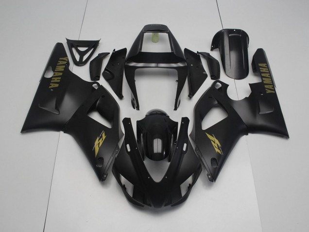 1998-1999 Matte Black Yellow Yamaha YZF R1 Motorcycle Fairing Kit UK Factory