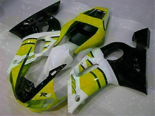 1998-2002 Yellow White Yamaha YZF R6 Motorcycle Fairings Kits UK Factory 1998-2002 Yellow White Yamaha YZF R6 Motorcycle Fairings Kits UK Factory