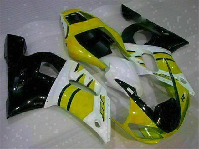 1998-2002 Yellow White Yamaha YZF R6 Motorcycle Fairings Kits UK Factory 1998-2002 Yellow White Yamaha YZF R6 Motorcycle Fairings Kits UK Factory