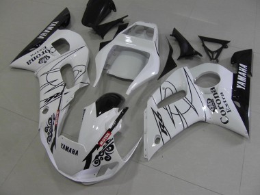 1998-2002 White Black Corona Yamaha YZF R6 Motorcycle Fairing Kits UK Factory