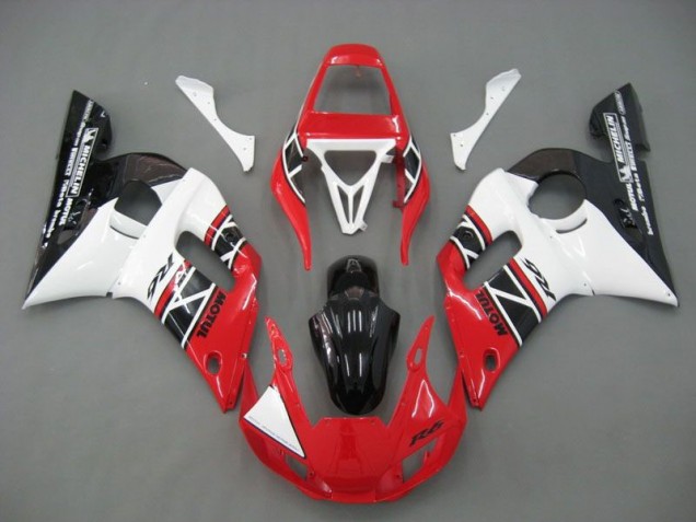1998-2002 Red White Black Yamaha YZF R6 Motorcycle Fairings Kits UK Factory 1998-2002 Red White Black Yamaha YZF R6 Motorcycle Fairings Kits UK Factory