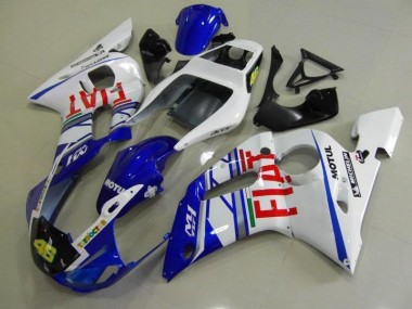 1998-2002 Blue White Fiat Yamaha YZF R6 Motorcycle Fairings Kit UK Factory