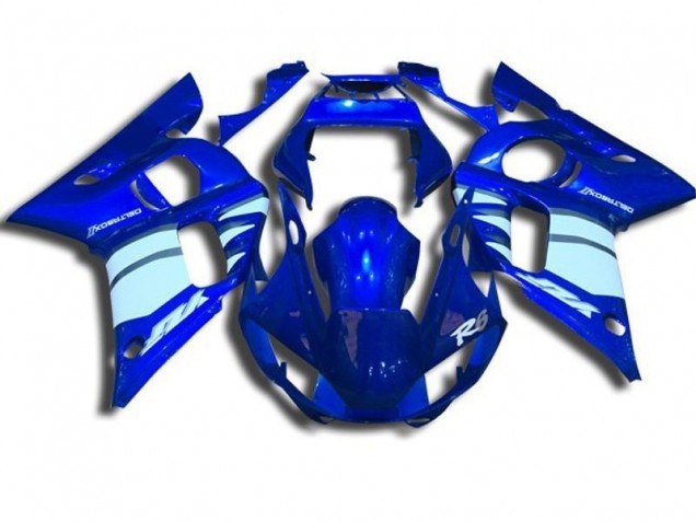 1998-2002 Blue and White Yamaha YZF R6 Motorbike Fairings UK Factory 1998-2002 Blue and White Yamaha YZF R6 Motorbike Fairings UK Factory