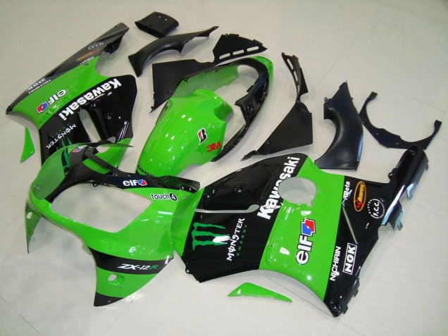 2000-2001 Green Monster Kawasaki ZX12R Motorcycle Fairing Kit UK Factory