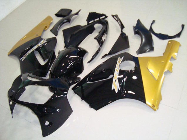 2000-2001 Black Gold Kawasaki ZX12R Motor Bike Fairings UK Factory