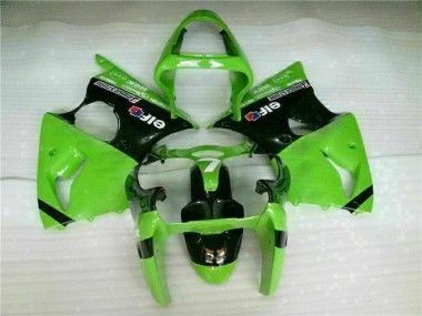 2000-2002 Green Black Kawasaki ZX6R Bike Fairings UK Factory