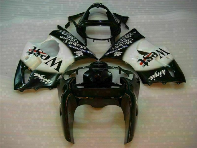 2000-2002 Black West Ninja Kawasaki ZX6R Motorcycle Fairings Kits UK Factory 2000-2002 Black West Ninja Kawasaki ZX6R Motorcycle Fairings Kits UK Factory