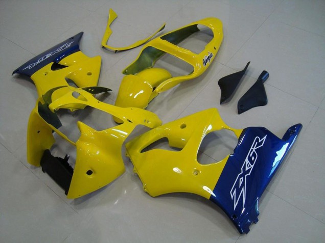 2000-2002 Yellow Blue Kawasaki ZX6R Moto Fairings UK Factory 2000-2002 Yellow Blue Kawasaki ZX6R Moto Fairings UK Factory