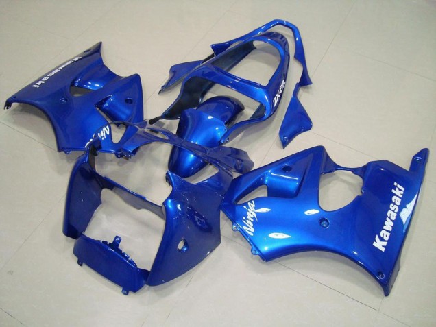 2000-2002 Blue with White Decals Kawasaki ZX6R Motorcycle Replacement Fairings UK Factory 2000-2002 Blue with White Decals Kawasaki ZX6R Motorcycle Replacement Fairings UK Factory