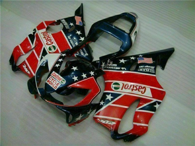 2001-2003 Red White Blue Castrol Cycle World Honda CBR600 F4i Motorcycle Fairings Kits UK Factory