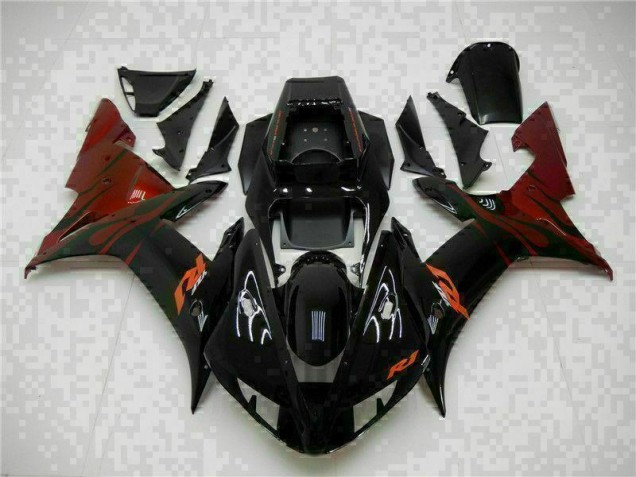 2002-2003 Black Yamaha YZF R1 Motorcylce Fairings UK Factory