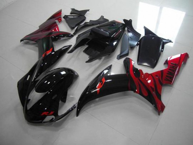 2002-2003 Black Flame Yamaha YZF R1 Motorcyle Fairings UK Factory 2002-2003 Black Flame Yamaha YZF R1 Motorcyle Fairings UK Factory