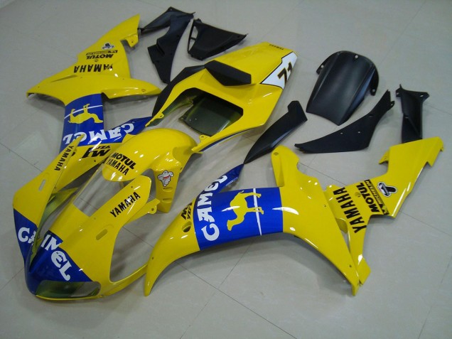 2002-2003 Blue Yellow Yamaha YZF R1 Motorcylce Fairings UK Factory