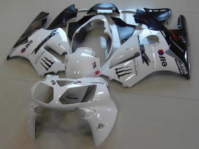 2002-2006 White Monster Kawasaki ZX12R Moto Fairings UK Factory