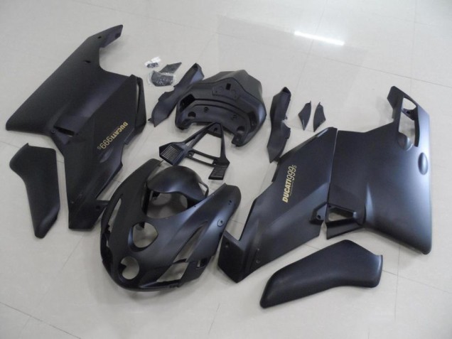 2003-2004 Matte Black Gold Decals Ducati 749 999 Motorbike Fairing UK Factory 2003-2004 Matte Black Gold Decals Ducati 749 999 Motorbike Fairing UK Factory