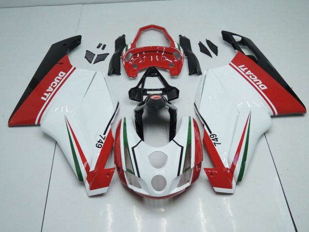 2003-2004 White Red with Tail Open Ducati 749 999 Motor Bike Fairings UK Factory