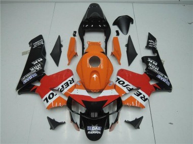 2003-2004 Orange Red Black Repsol Honda CBR600RR Motor Bike Fairings UK Factory