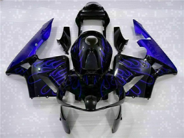 2003-2004 Black with Blue Flame Honda CBR600RR Motorcycle Fairing Kits UK Factory 2003-2004 Black with Blue Flame Honda CBR600RR Motorcycle Fairing Kits UK Factory