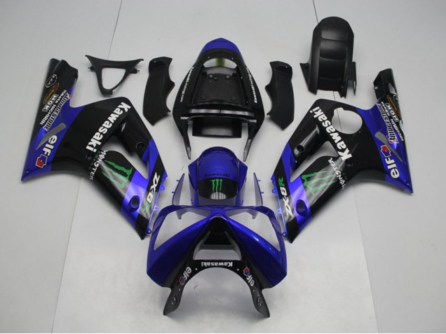 2003-2004 Blue Monster Kawasaki ZX6R Motorbike Fairing UK Factory 2003-2004 Blue Monster Kawasaki ZX6R Motorbike Fairing UK Factory