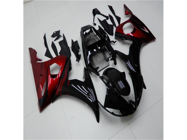2003-2005 Black Red Yamaha YZF R6 Motorcycle Replacement Fairings UK Factory 2003-2005 Black Red Yamaha YZF R6 Motorcycle Replacement Fairings UK Factory