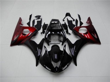 2003-2005 Black Red Yamaha YZF R6 Motorcycle Replacement Fairings UK Factory