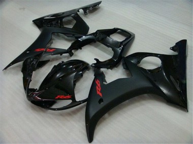2003-2005 Black Yamaha YZF R6 Replacement Motorcycle Fairings UK Factory
