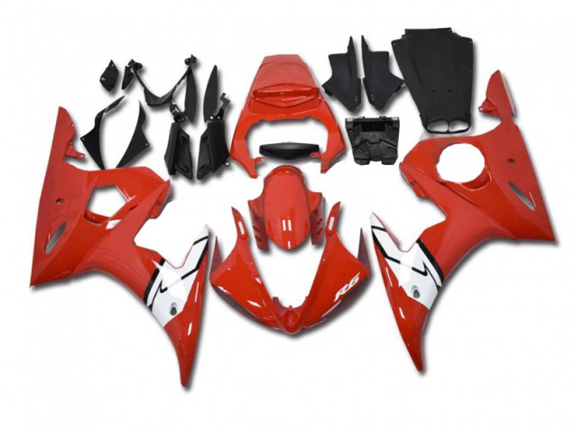 2003-2005 Red White Yamaha YZF R6 Motorbike Fairing Kits UK Factory 2003-2005 Red White Yamaha YZF R6 Motorbike Fairing Kits UK Factory