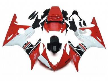 2003-2005 Red White Black Yamaha YZF R6 Motorcycle Fairings Kits UK Factory