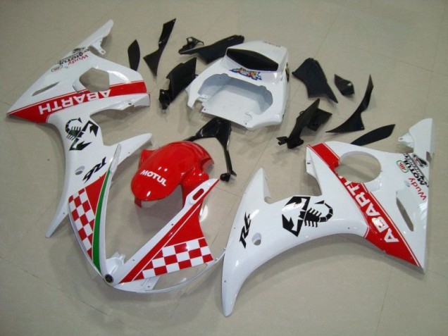 2003-2005 Red White Yamaha YZF R6 Motorbike Fairing Kits & Bodywork UK Factory