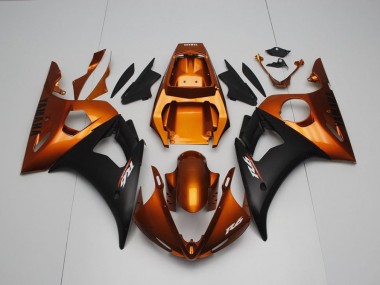 2003-2005 Brown and Matte Black Yamaha YZF R6 Bike Fairings UK Factory