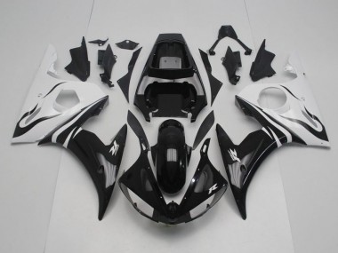 2003-2005 Black and White Yamaha YZF R6 Motor Bike Fairings UK Factory
