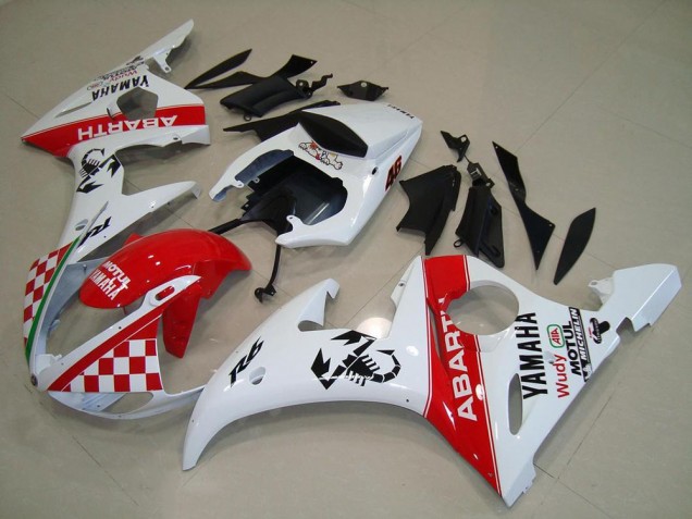 2003-2005 Red White Yamaha YZF R6 Motorcyle Fairings UK Factory 2003-2005 Red White Yamaha YZF R6 Motorcyle Fairings UK Factory