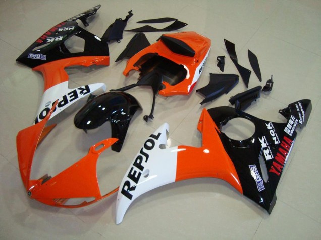2003-2005 Repsol Yamaha YZF R6 Motorcycle Fairings Kit UK Factory 2003-2005 Repsol Yamaha YZF R6 Motorcycle Fairings Kit UK Factory