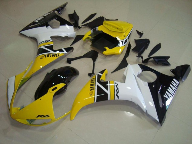 2003-2005 Yellow Aniversary Yamaha YZF R6 Motorcycle Fairings UK Factory 2003-2005 Yellow Aniversary Yamaha YZF R6 Motorcycle Fairings UK Factory