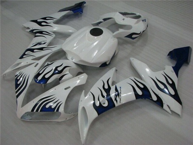 2004-2006 White Blue Flame Yamaha YZF R1 Replacement Fairings UK Factory