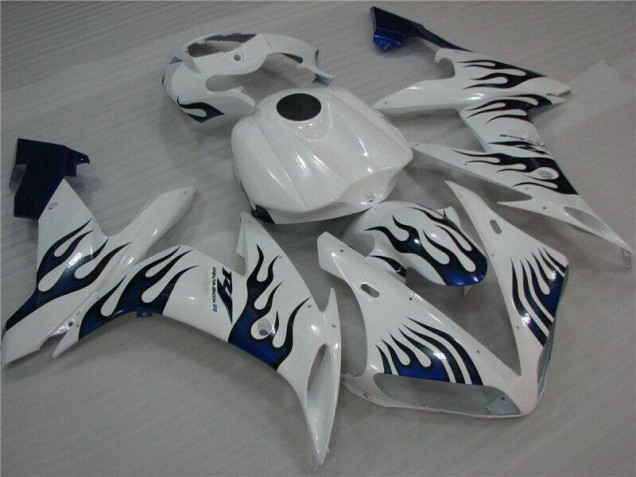 2004-2006 White Blue Flame Yamaha YZF R1 Replacement Fairings UK Factory