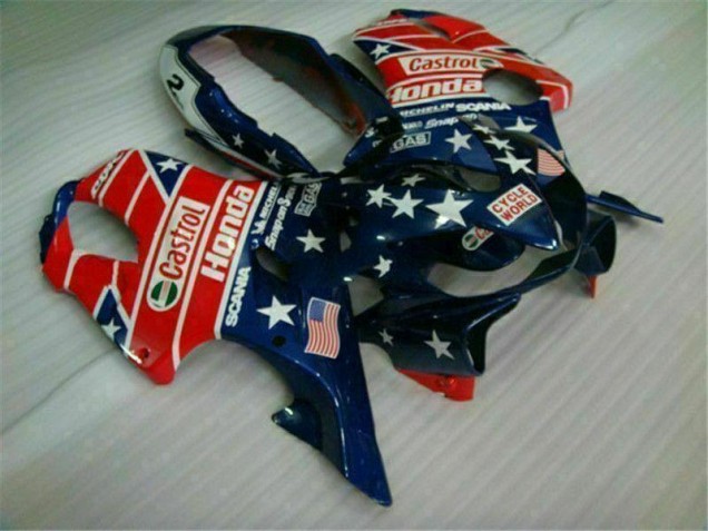 2004-2007 Blue Red Castrol Cycle World Honda CBR600 F4i Motorcycle Fairings UK Factory 2004-2007 Blue Red Castrol Cycle World Honda CBR600 F4i Motorcycle Fairings UK Factory