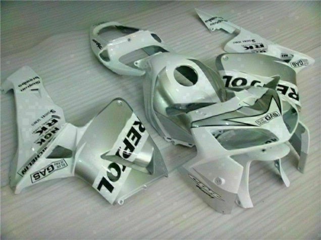 2005-2006 White Repsol Honda CBR600RR Motorbike Fairing Kits UK Factory