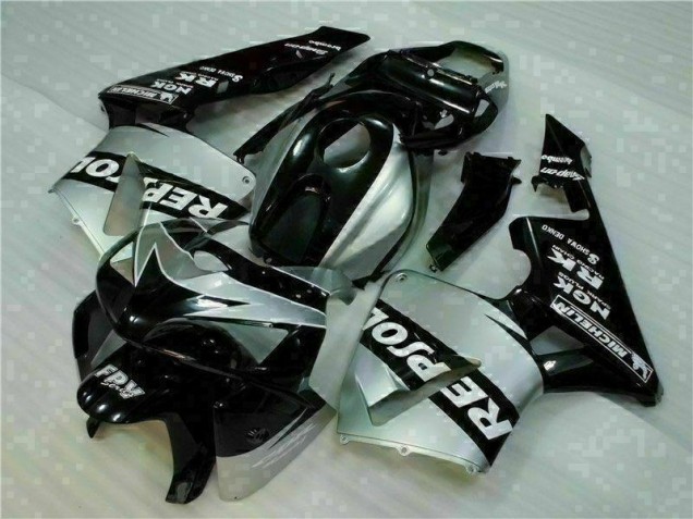 2005-2006 Black Silver Repsol Honda CBR600RR Motorcycle Fairings Kit UK Factory
