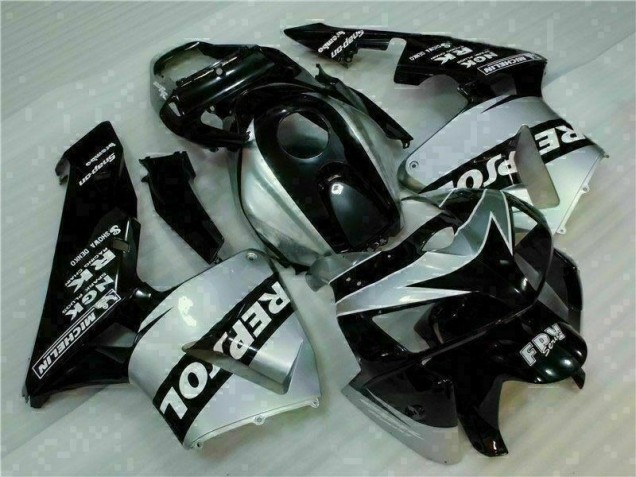 2005-2006 Black Silver Repsol Honda CBR600RR Motorcycle Fairings Kit UK Factory