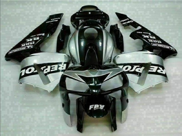 2005-2006 Black Silver Repsol Honda CBR600RR Motorcycle Fairings Kit UK Factory