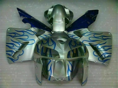2005-2006 White Blue Flame Honda CBR600RR Motorcycle Fairing Kit UK Factory