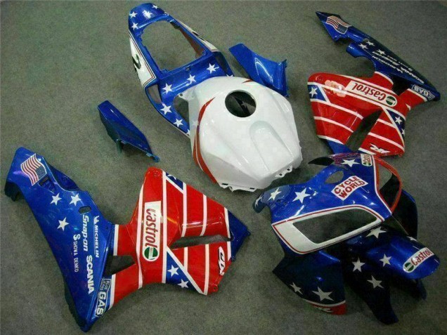 2005-2006 Blue Red Cycle World Castrol Honda CBR600RR Motorcycle Fairings Kit UK Factory