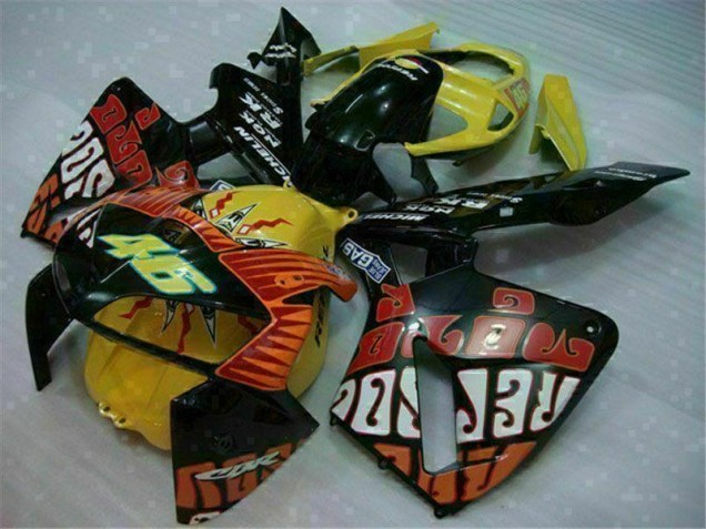 2005-2006 Black Red Yellow 46 Honda CBR600RR Motorcycle Fairing UK Factory 2005-2006 Black Red Yellow 46 Honda CBR600RR Motorcycle Fairing UK Factory