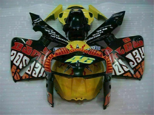 2005-2006 Black Red Yellow 46 Honda CBR600RR Motorcycle Fairing UK Factory 2005-2006 Black Red Yellow 46 Honda CBR600RR Motorcycle Fairing UK Factory