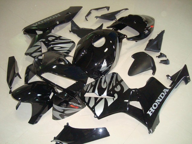 2005-2006 Black White Flame Honda CBR600RR Bike Fairing UK Factory