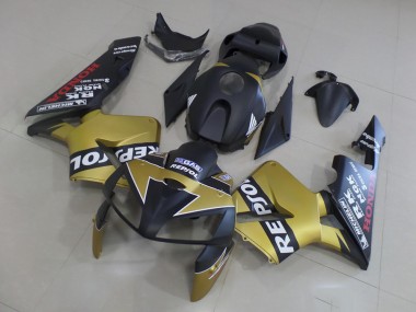 2005-2006 Black Gold Repsol Honda CBR600RR Motorcycle Fairings Kit UK Factory