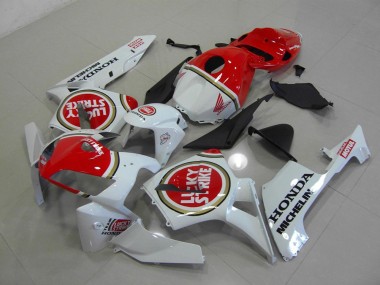 2005-2006 Pearl White Lucky Strike Honda CBR600RR Motorcycle Fairings Kits UK Factory