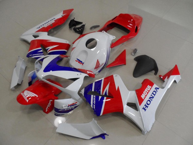 2005-2006 White Blue Red Motul HRC Honda CBR600RR Moto Fairings UK Factory 2005-2006 White Blue Red Motul HRC Honda CBR600RR Moto Fairings UK Factory
