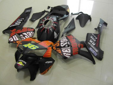 2005-2006 Rossi Matte Black Honda CBR600RR Motorcycle Fairings Kits UK Factory
